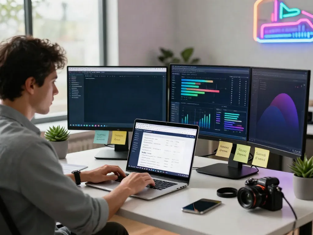 SEO expert optimizing instant indexing strategies in a modern workspace.